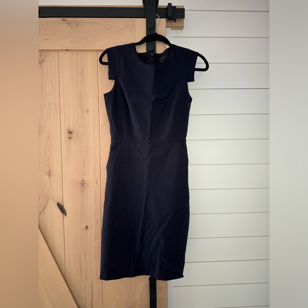 Jcrew navy suiting dress